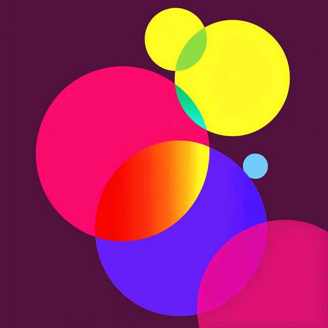 An abstract graphic of colorful overlapping circles represents the diverse pop and desi music available on Sukh Radio.
