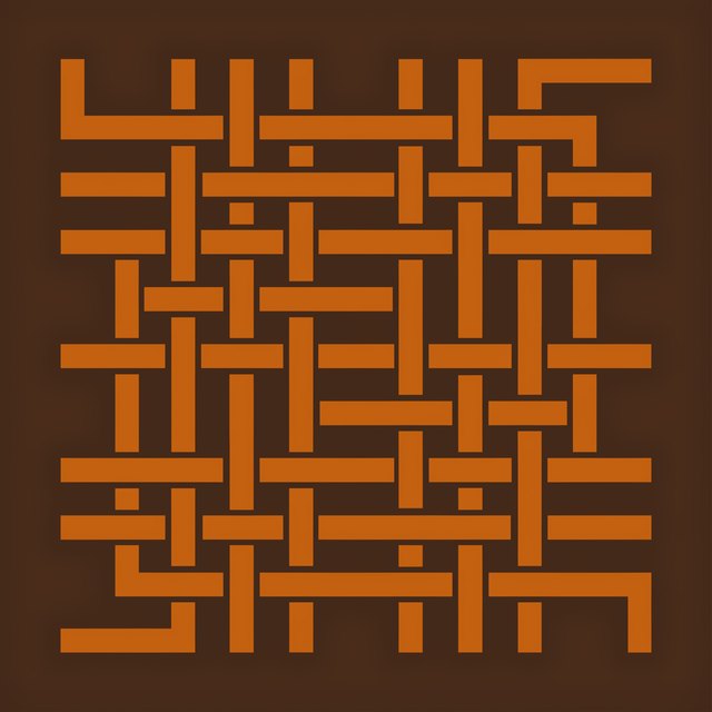 An abstract graphic with orange interwoven lines on a dark brown background represents folk music on Sukh Radio.