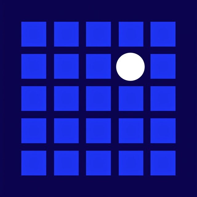 A graphic of blue squares with a white circle representing Sukh Radio Network.